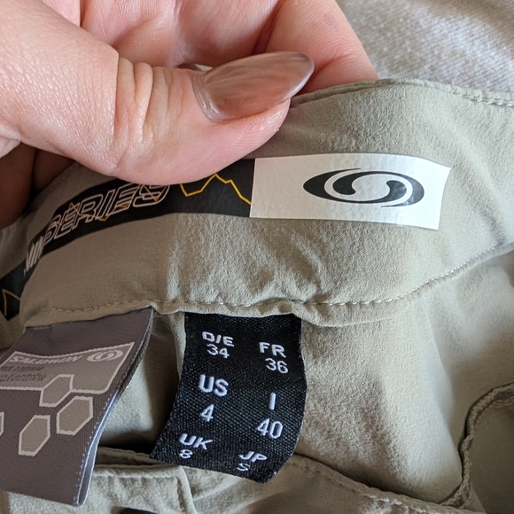 Salomon Women's Tan Capris Travel Pants Minim Series Size 4 Hiking Outdoors - Picture 4 of 14